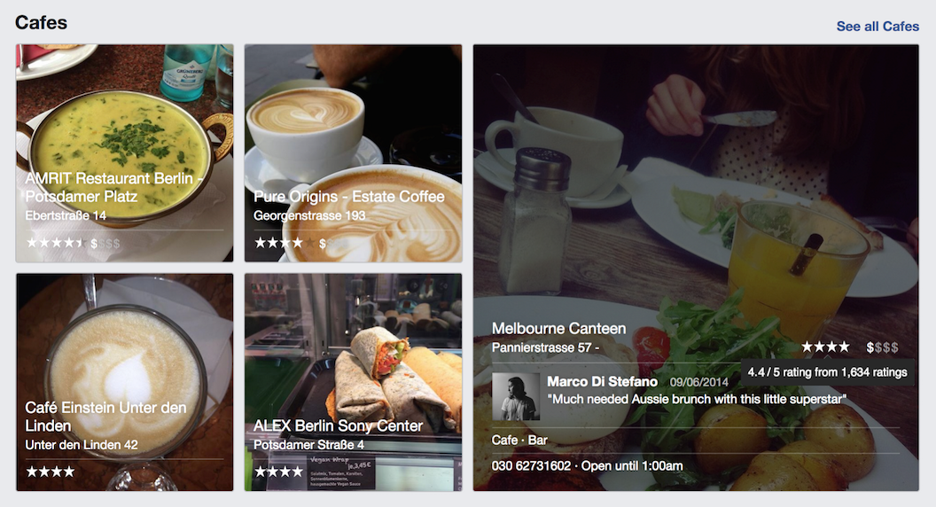 Facebook Places - Cafes in Berlin